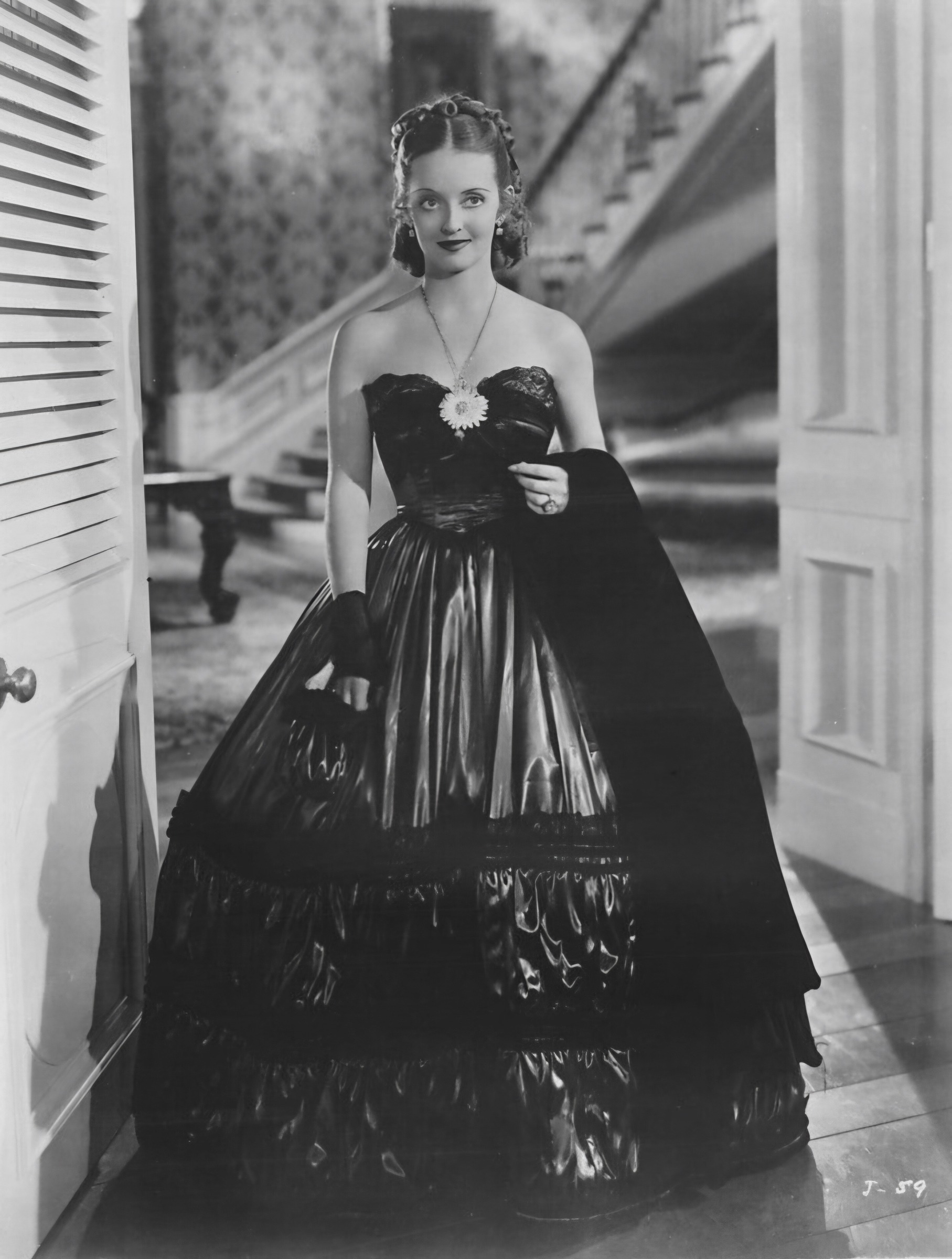 Portrait or film image of Bette Davis.