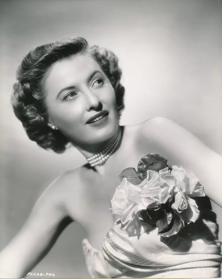 Portrait or film image of Barbara Stanwyck.
