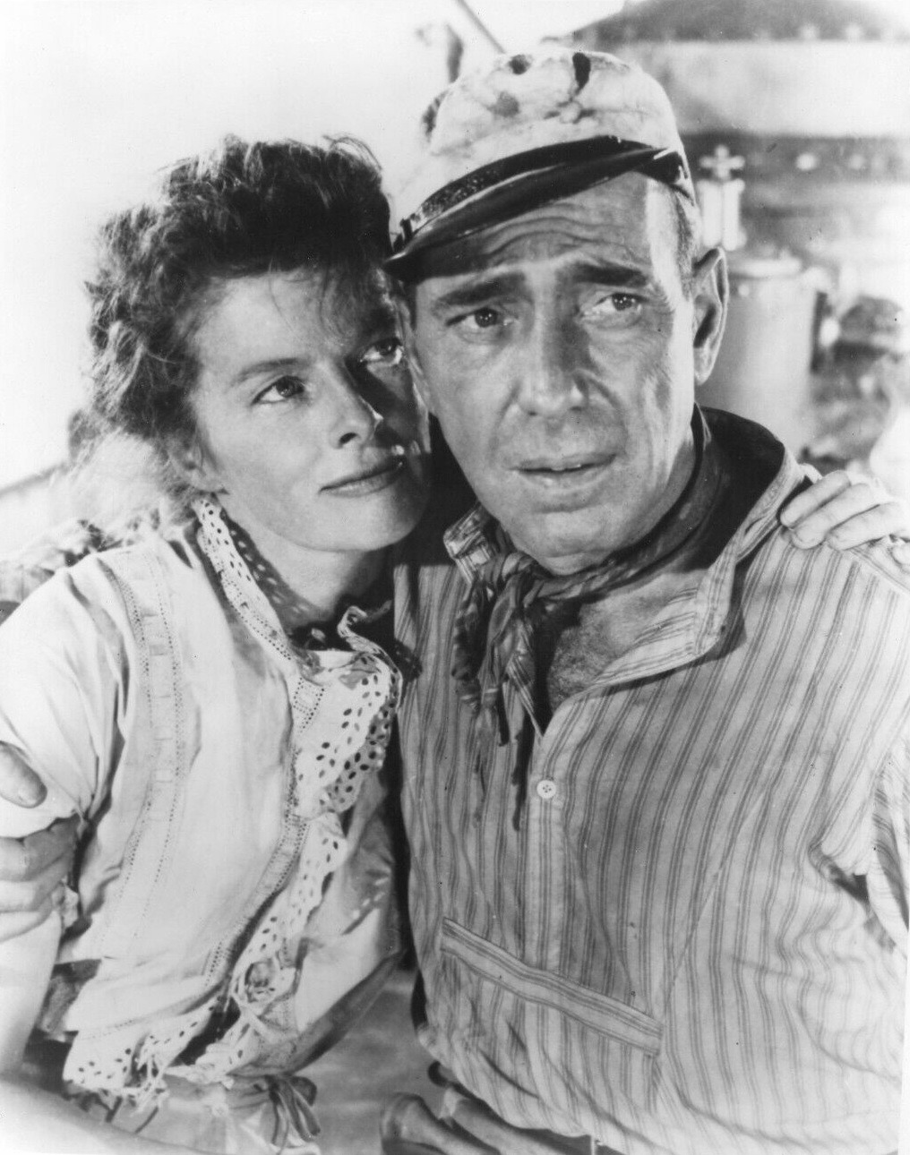 Humphrey Bogart and Katharine Hepburn in The African Queen