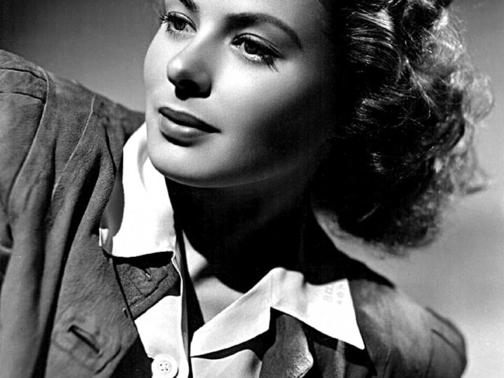 Black-and-white 1940 studio portrait of Ingrid Bergman by Whitey Schafer.