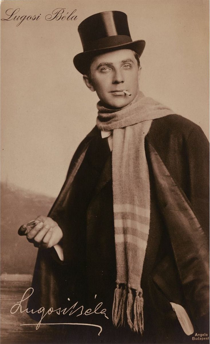 Young Bela Lugosi poses in formal dress in a black-and-white portrait made around 1920.