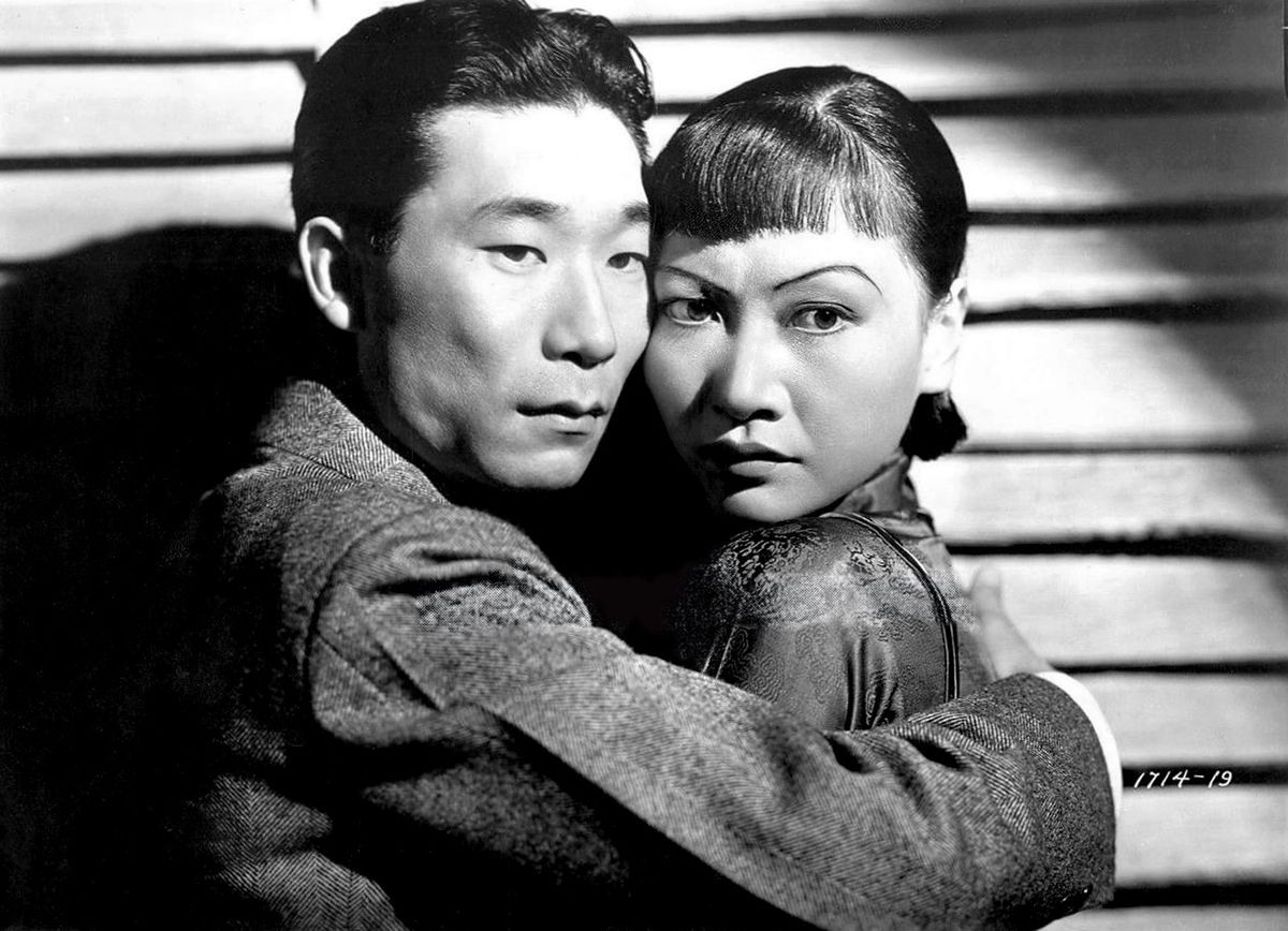 Publicity photo of Philip Ahn and Anna May Wong for the 1937 film Daughter of Shanghai.