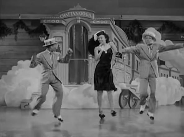 Nicholas Brothers and Dorothy Dandridge in a scene from the film Sun Valley Serenade (1941).