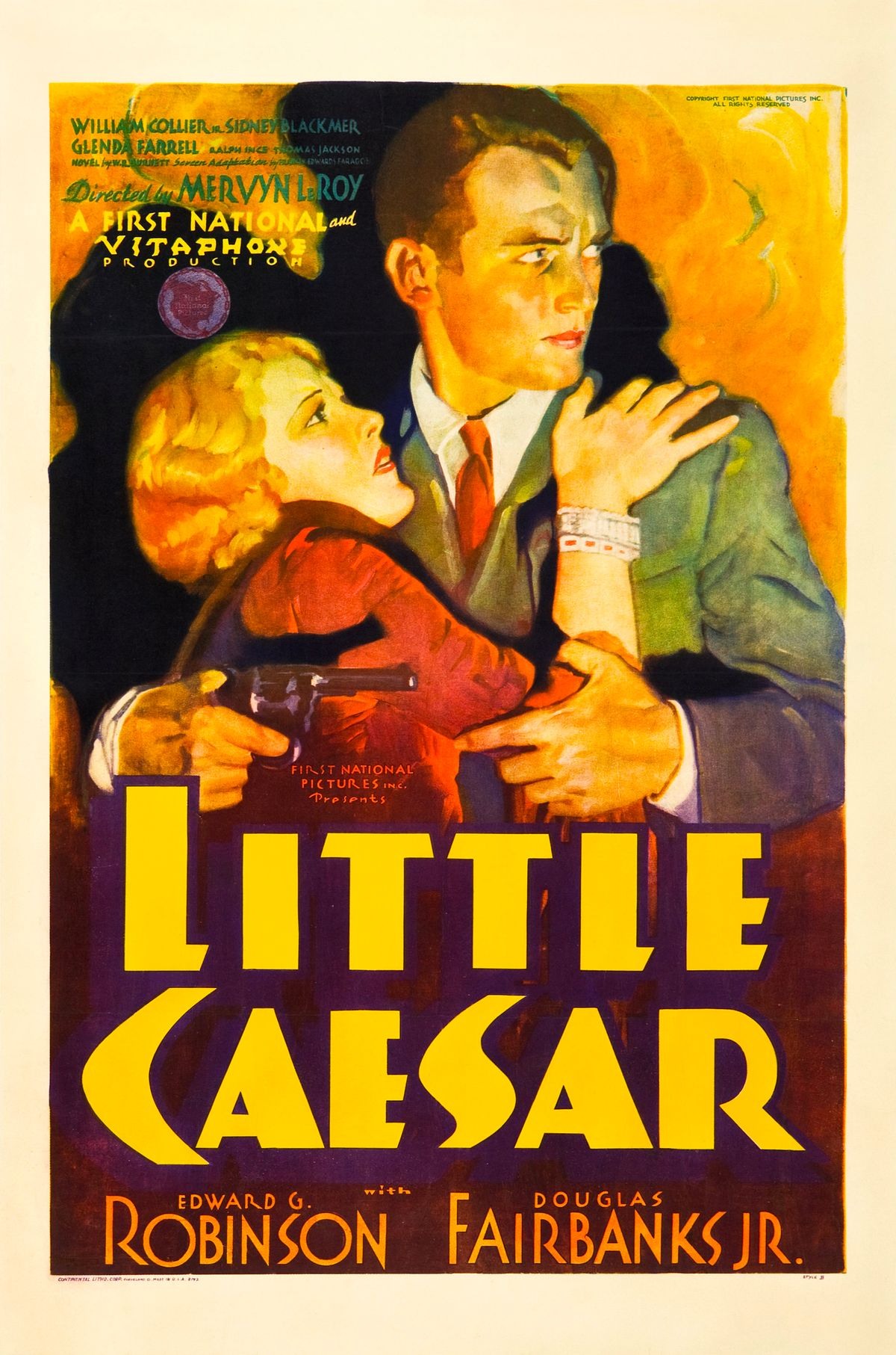 "Style B" theatrical release poster of the 1931 American film Little Caesar.