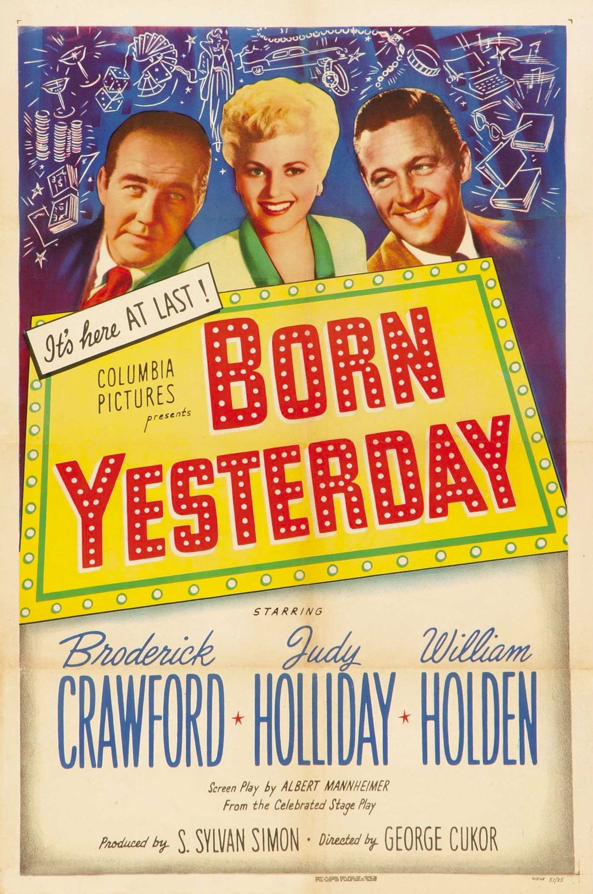 Theatrical release poster for the 1950 film Born Yesterday.